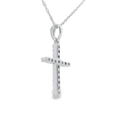 .11ct Diamond Cross Pendant in 14KT White Gold