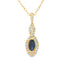 Pendentif de mode en diamant saphir en or jaune 10KT