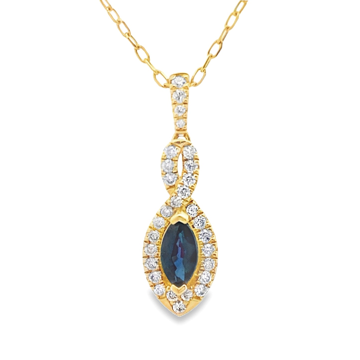 Pendentif de mode en diamant saphir en or jaune 10KT