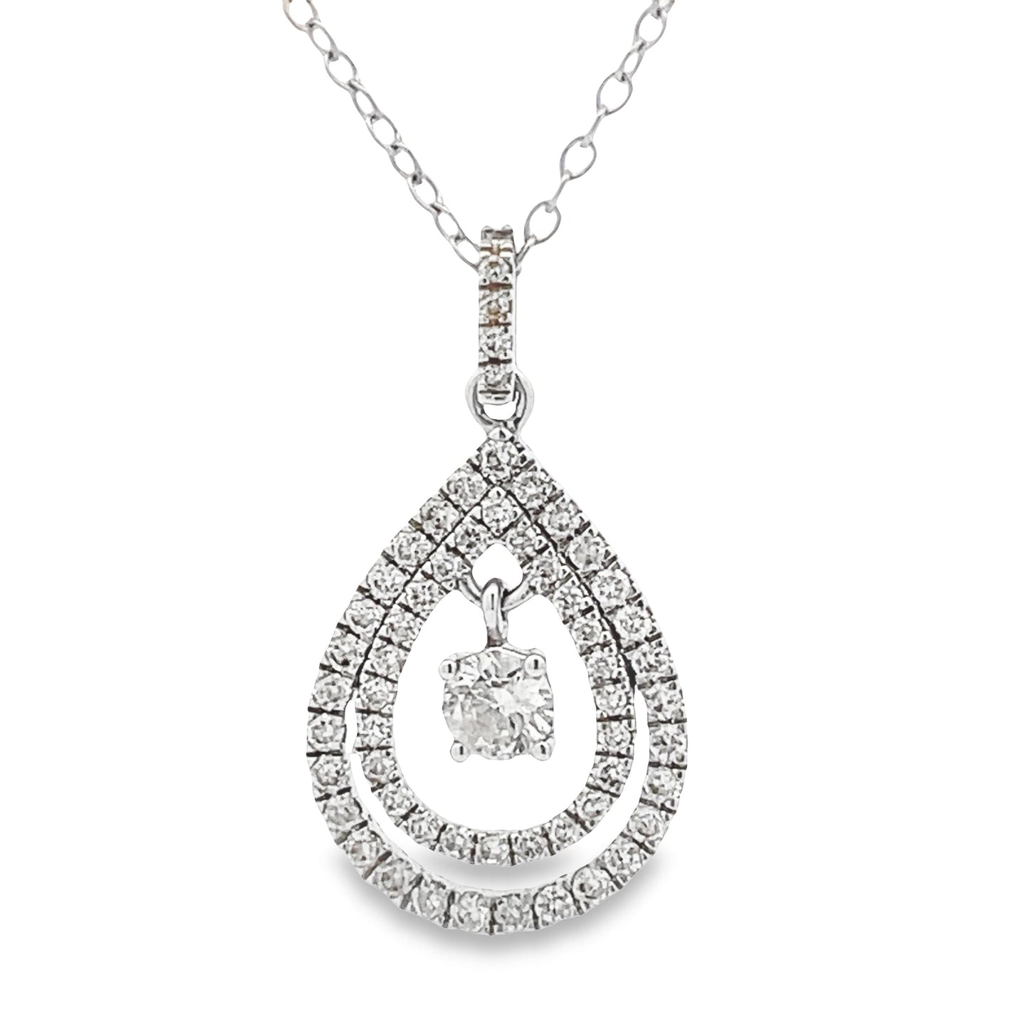 Genuine .77ct Diamond Pendant in 10KT White Gold