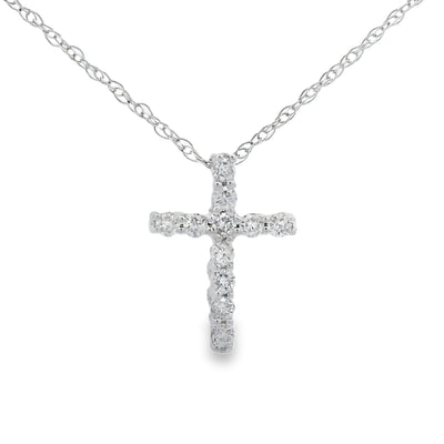 .12ct Diamond Cross Pendant in 10KT White Gold