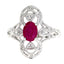 Anillo de Rubí Natural de 1.05ct con Diamantes en Oro Blanco de 10KT