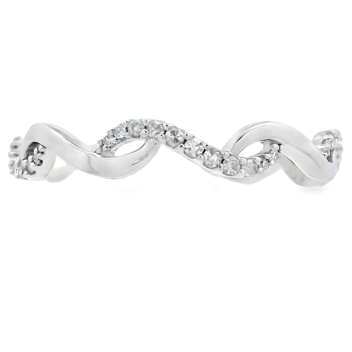 Genuine .17ct Diamond Wedding Band Ring in 14KT White Gold