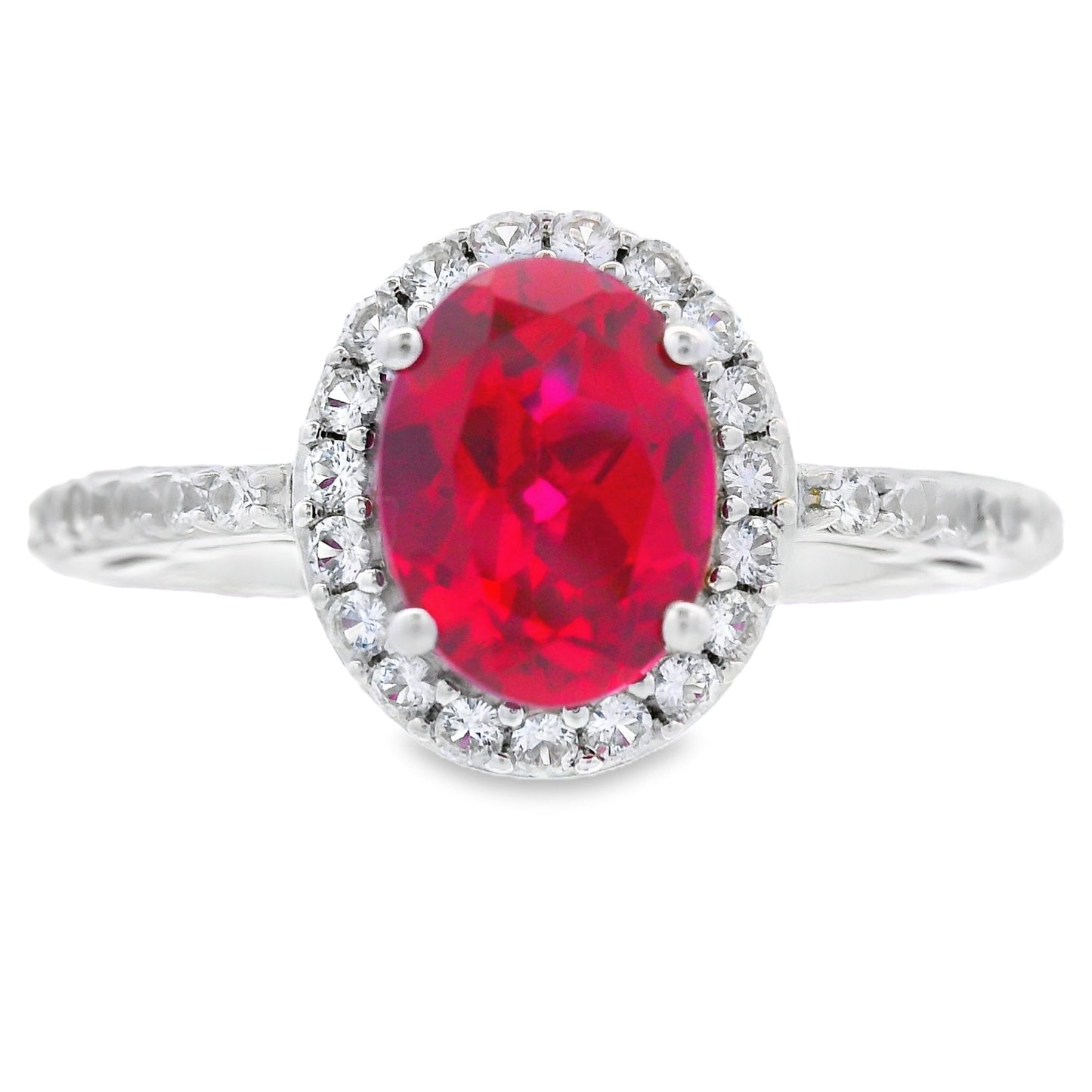 Anillo de Rubí y Zafiro Creado en Plata Esterlina