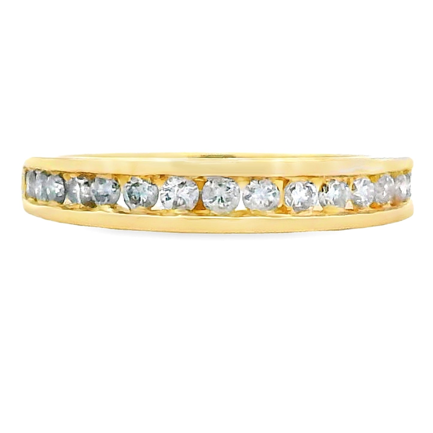 Anillo de boda de diamante de .35ct en oro amarillo de 14KT