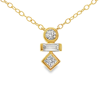 Pendentif en diamant cultivé en laboratoire en or jaune 10KT