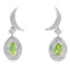 Boucles d'oreilles pendantes en diamant péridot de 0,52 ct en or blanc 10KT