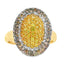 Bague en saphir jaune et diamant de 0,45 ct en or jaune 14KT