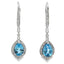 Pendientes Colgantes de Topacio Azul y Diamante en Oro Blanco de 10KT