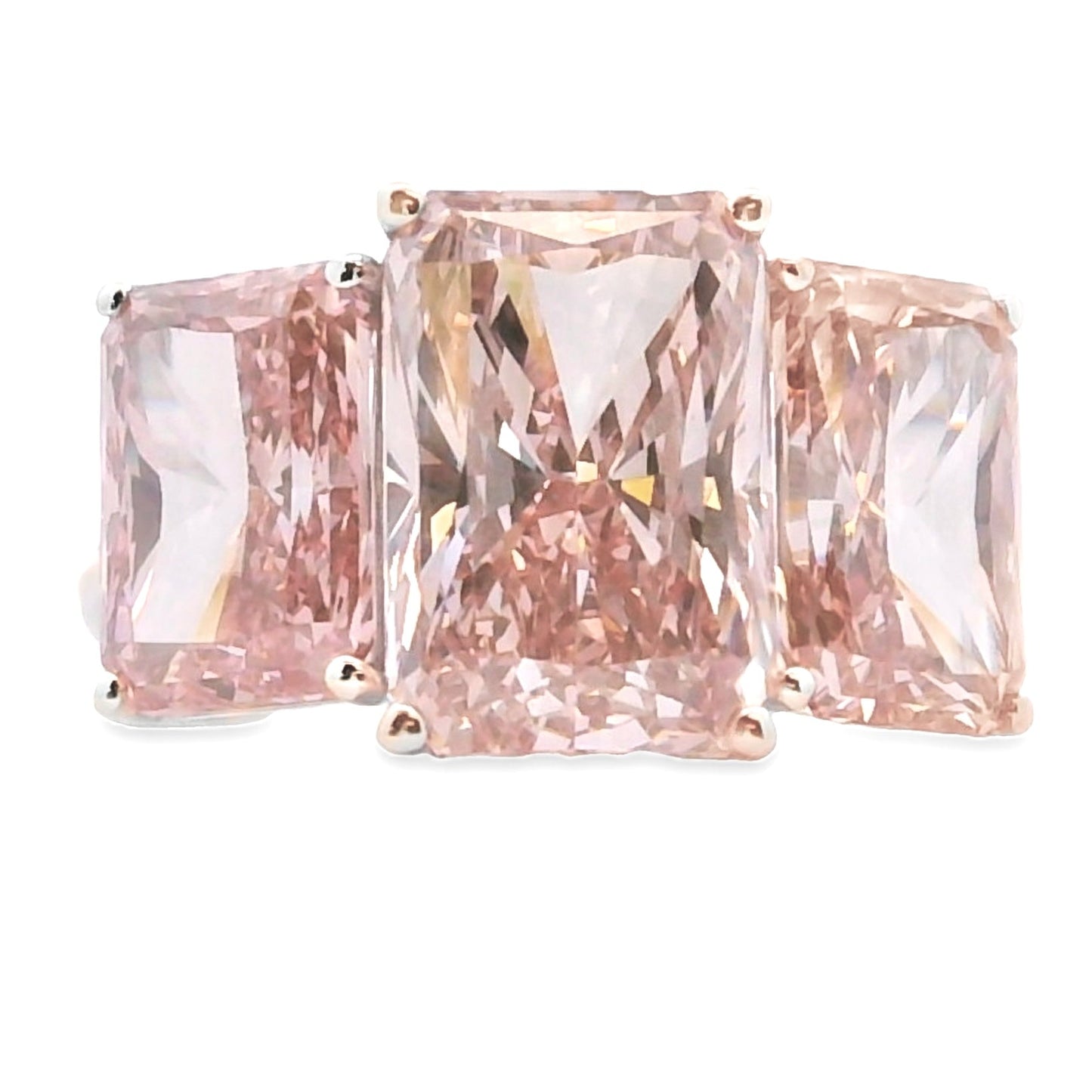10.00ct Lab Grown Diamond 3 Stone Ring in 14KT White Gold