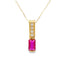 Created Ruby Diamond Fashion Pendant in 10KT Yellow Gold