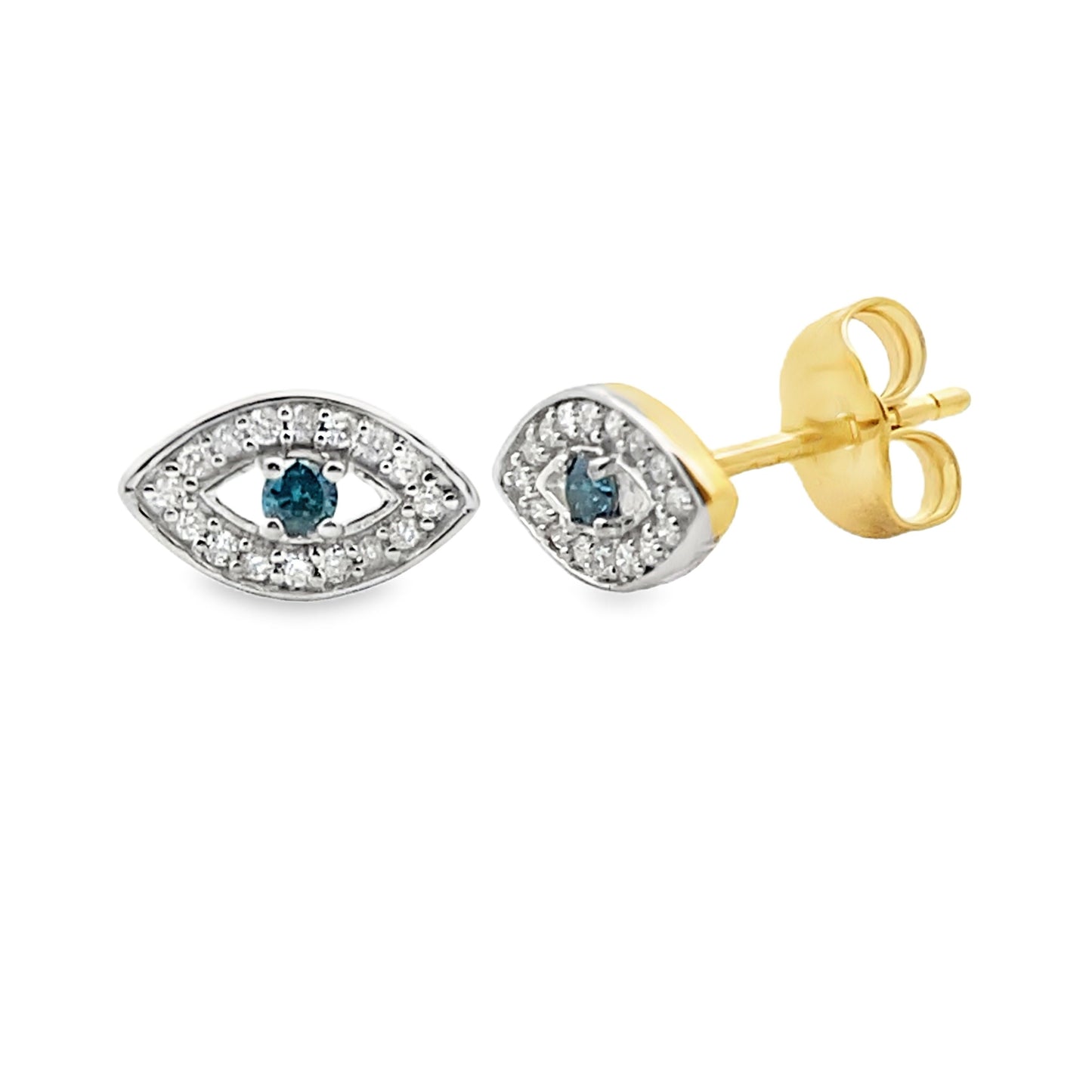 Natural 0.07ct Diamond Earrings in 14KT Yellow Gold