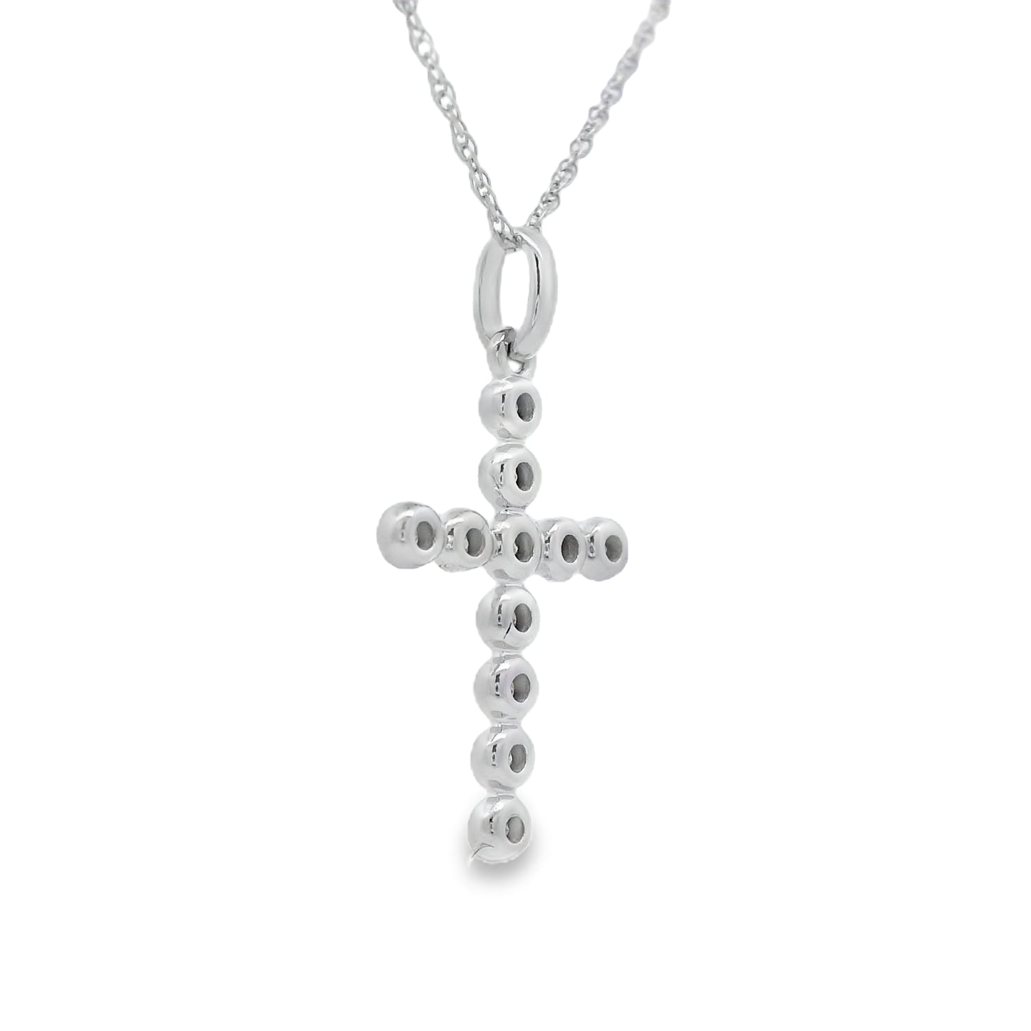 .09ct Diamond Cross Pendant in 14KT White Gold