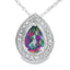 Mystic Fire Topaz Pendant in 10KT White Gold