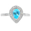 Bague en Diamant de Topaze Bleue Naturelle de 0,54 ct en Or Blanc 10KT