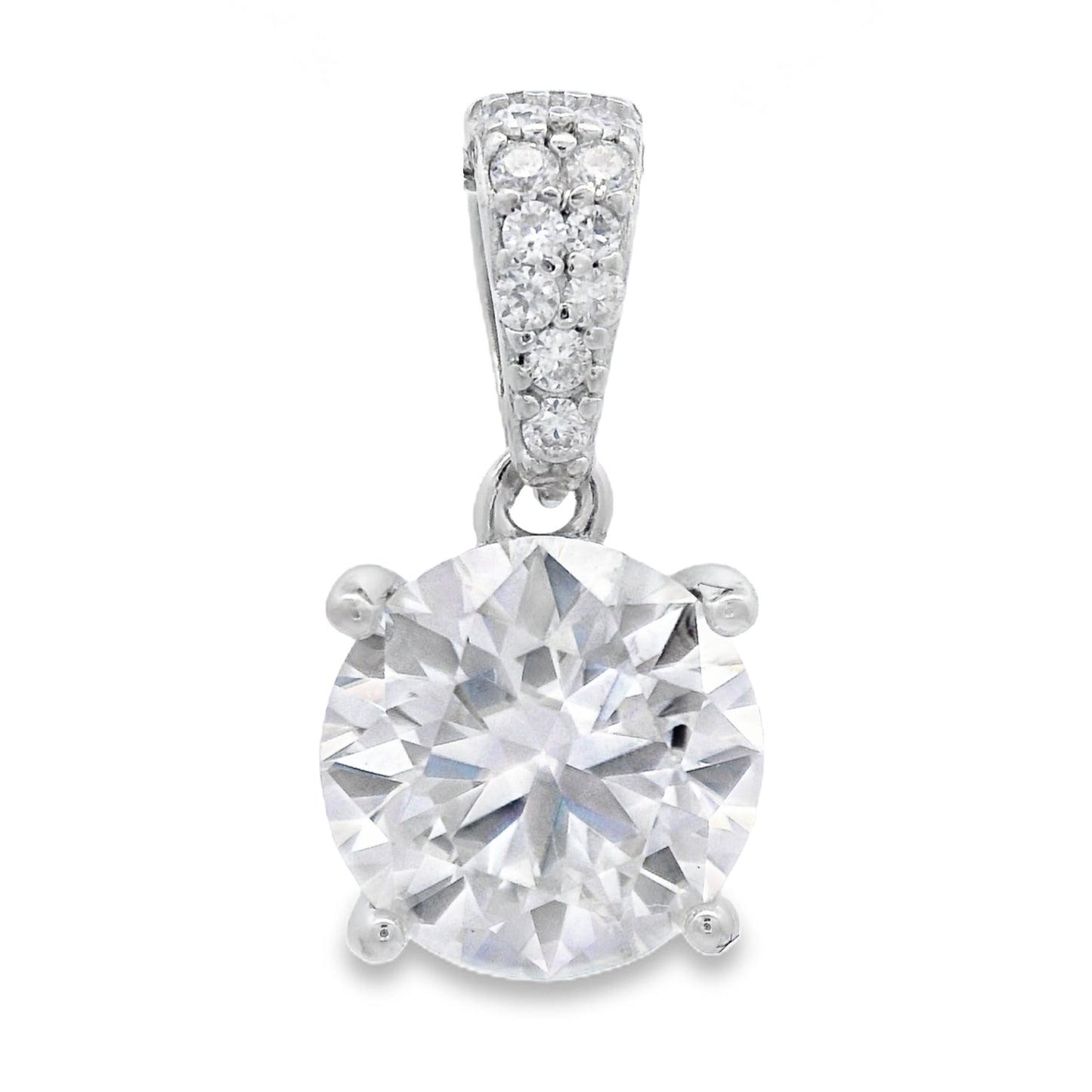 Genuine 2.00ct Moissanite Pendant in Sterling Silver