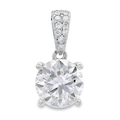 Genuine 2.00ct Moissanite Pendant in Sterling Silver