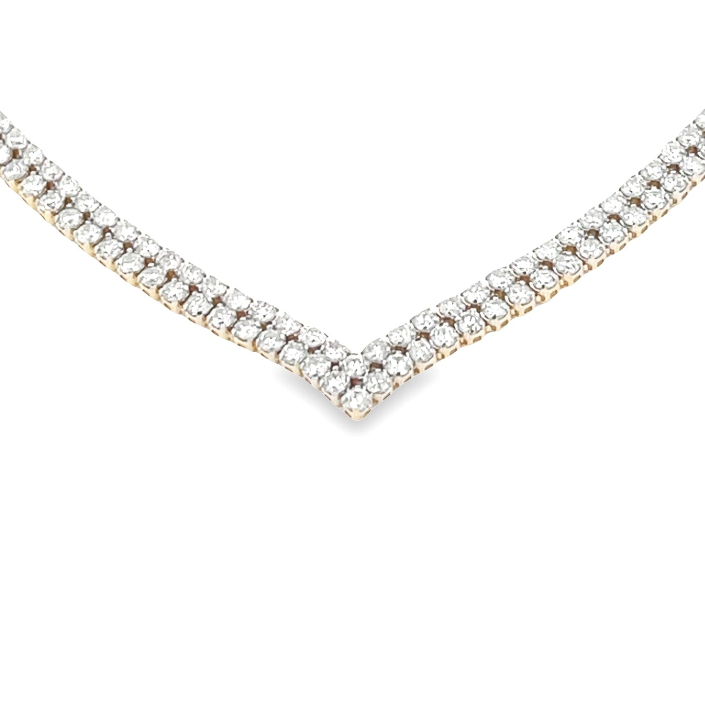 Collier de tennis en diamant véritable de 7,00 ct en or jaune 14 carats