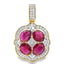 Pendentif en rubis et diamants de 2,80 ct en or jaune 14KT