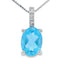 Pendentif en Topaze Bleue et Diamant en Or Blanc 10KT