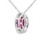 .63ct Pendentif en Rubis et Diamant en Or Blanc 10KT