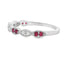 .25ct Conjunto de Anillos Apilables de Rubí y Diamante en Oro Blanco de 14KT