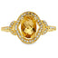 Natural .58ct Citrine Diamond Ring in 14KT Yellow Gold