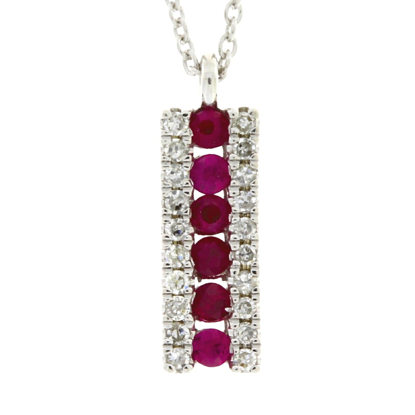 .30ct Pendentif en Rubis et Diamant en Or Blanc 14KT