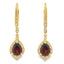 2.43ct Garnet and Diamond Dangle Earrings in 10KT Yellow Gold