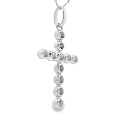 Pendentif Croix en Diamant de 0,50 ct en Or Blanc 14KT