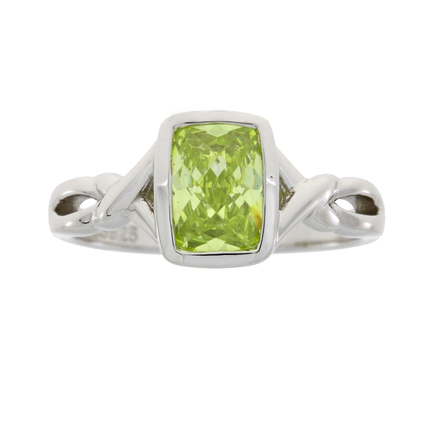 Anillo de Zirconio Cubico Natural en Plata Esterlina