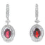 Boucles d'oreilles pendantes en grenat et diamant de 1,20 ct en or blanc 10KT