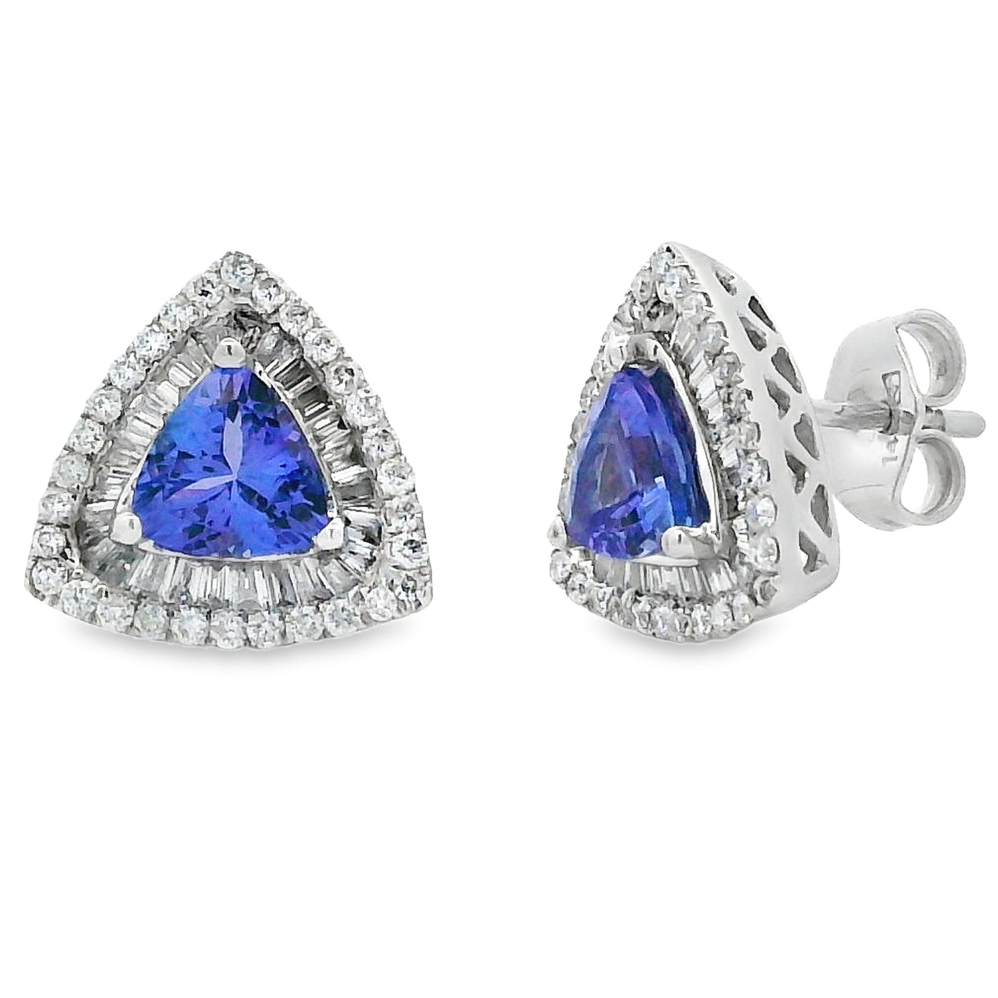 2.75ct Tanzanite and Diamond Earrings in 14KT Yellow Gold