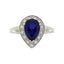 Bague en Moissanite Saphir Créé en Argent Sterling