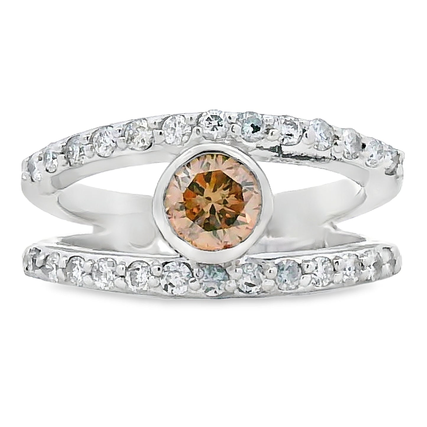 Anillo de Diamante Natural de .90ct en Oro Blanco de 14KT