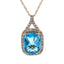 Blue Topaz and Diamond Pendant in 14KT Yellow Gold