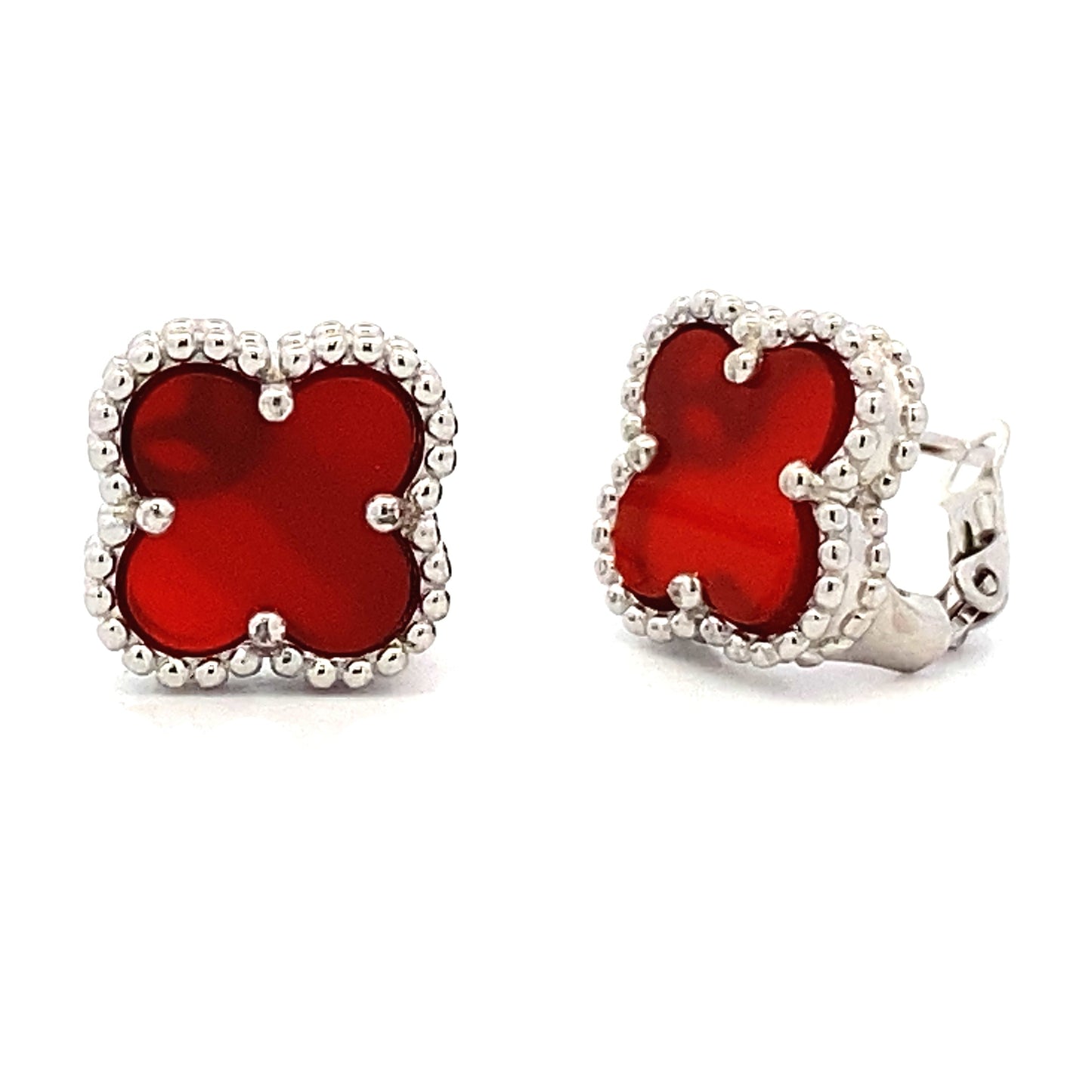 Natural Carnelian Earrings in Sterling Silver