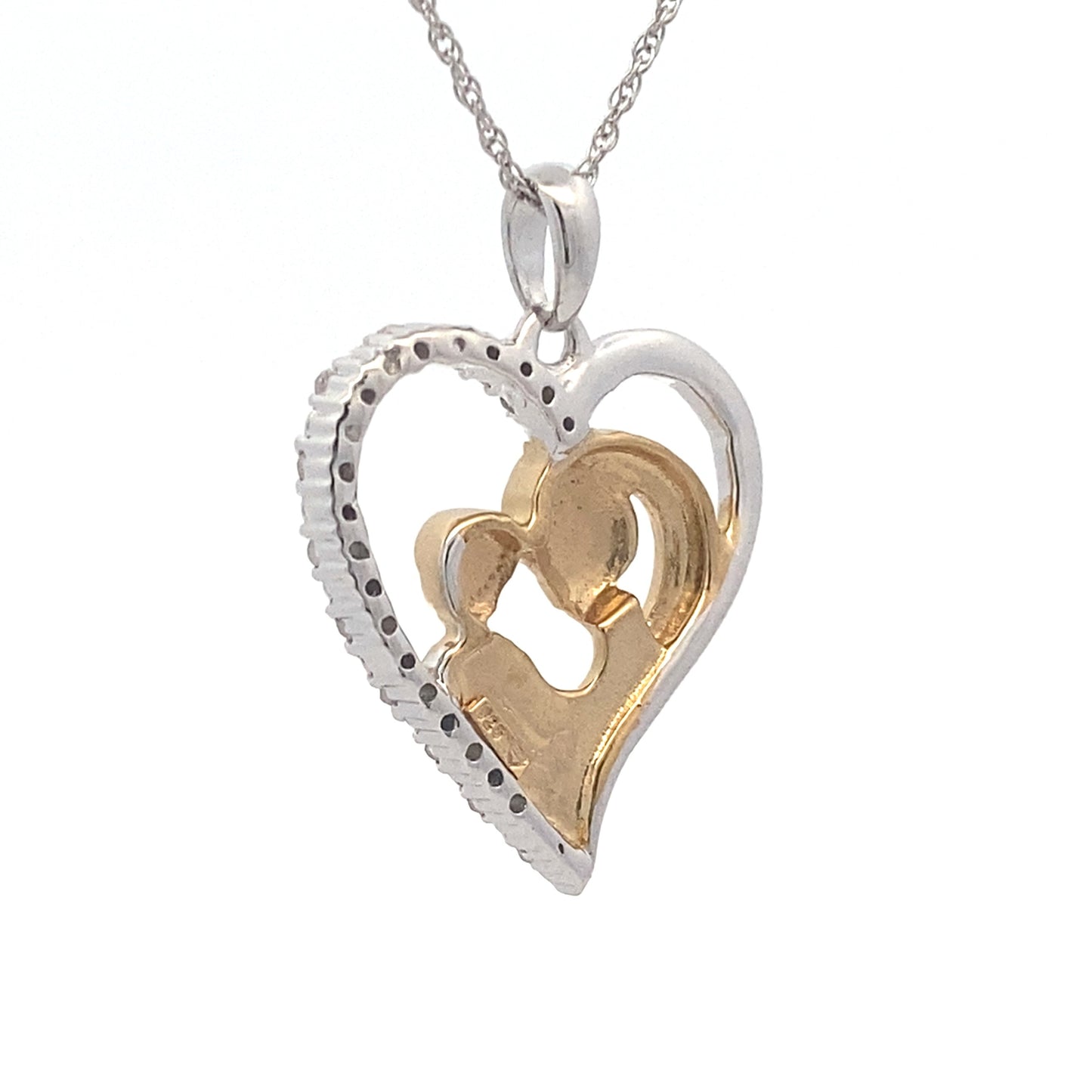 .10ct Diamond Heart Love Pendant in Sterling Silver