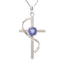 Colgante Cruz de Tanzanita de 0.50ct en Plata Esterlina