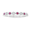 .14ct Ensemble de Bagues Empilables en Rubis et Diamants en Or Blanc 14KT