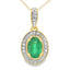.46ct Emerald and Diamond Pendant in 10KT Yellow Gold