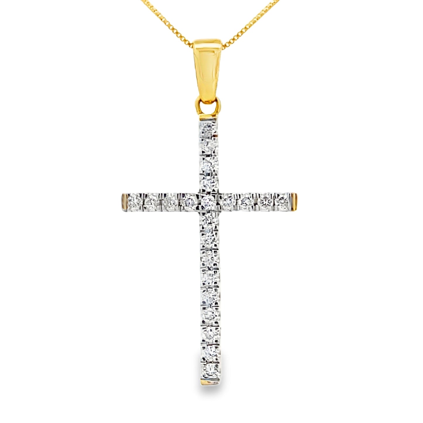 .21ct Diamond Cross Pendant in 14KT Yellow Gold