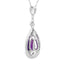 Colgante de moda de diamante de amatista en oro blanco de 14 quilates
