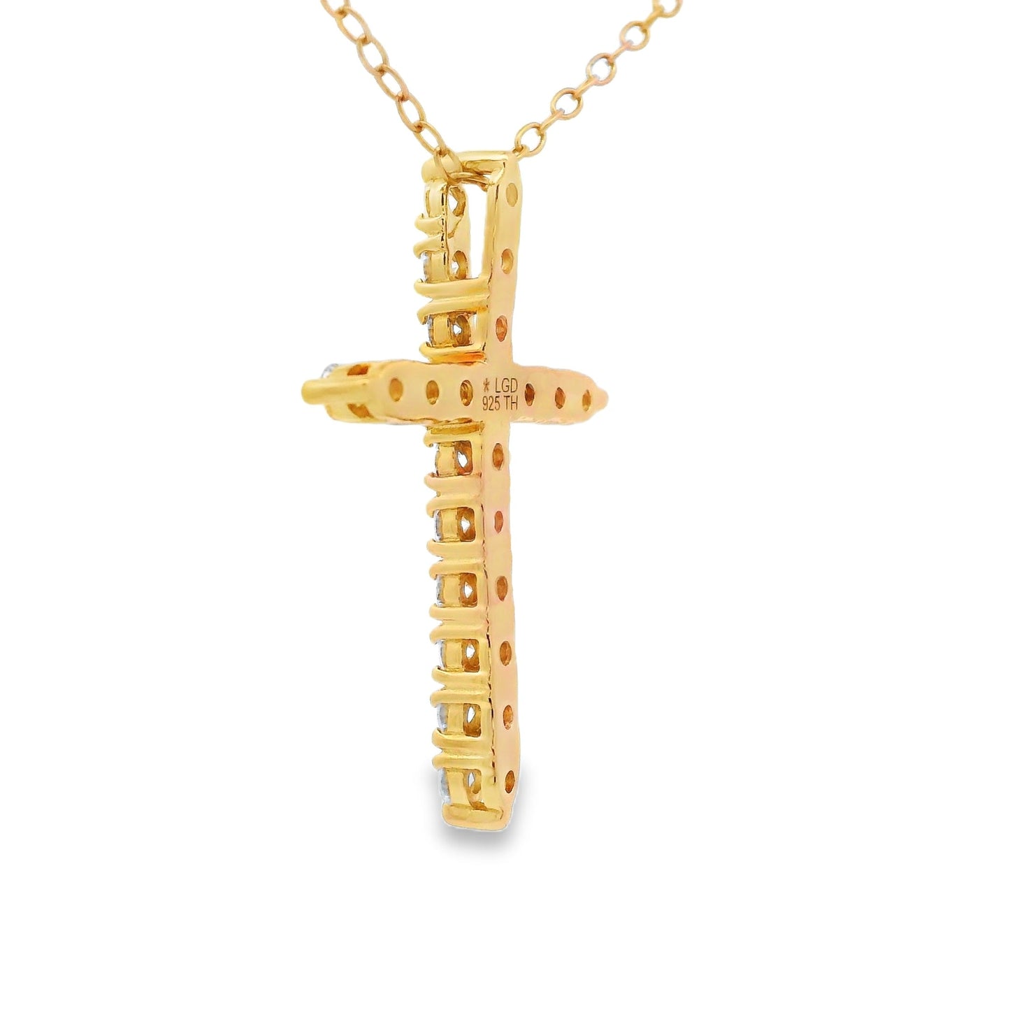 Pendentif religieux croix naturel de 0,55 ct en argent sterling