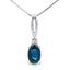.34ct Colgante de Zafiro y Diamante en Oro Blanco de 10KT