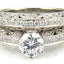 .54ct Ensemble de Bagues de Fiançailles de Style Antique en Or Blanc 18KT