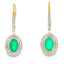 Chalcedony Diamond Dangle Earrings in 10KT Yellow Gold