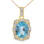 Pendentif en topaze bleue et diamant en or jaune 10KT