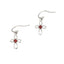 Boucles d'oreilles en croix en grenat naturel en or blanc 10KT