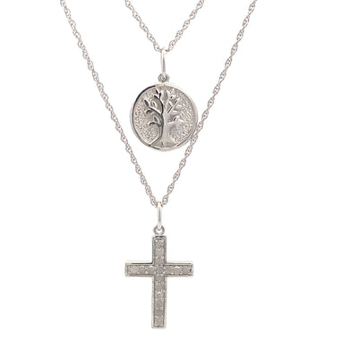 .20ct Diamond Cross Pendant in Sterling Silver